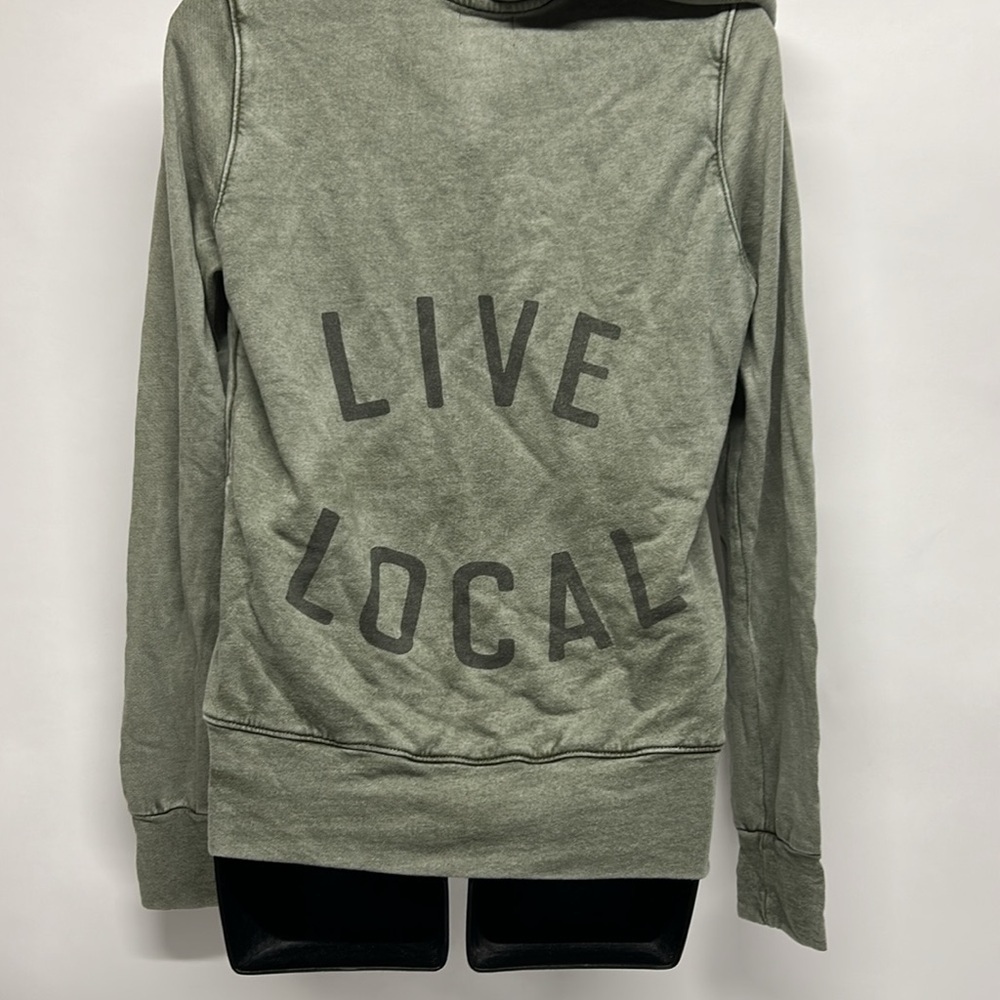 Sundry Olive Knit Top zipper hoodie size small live local - Picture 3 of 8